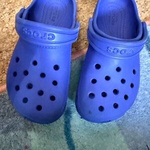 CROCS Kids Vibrant Blue and Black and white pair .Price is for BOTH PAIRS